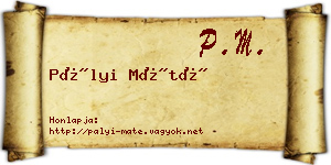 Pályi Máté névjegykártya